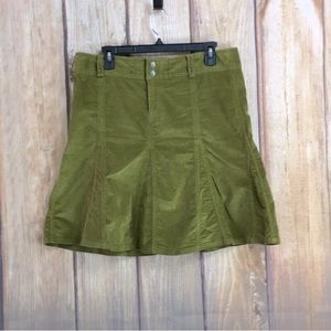💸Athleta mustard gold green corduroy midi skirt size 10